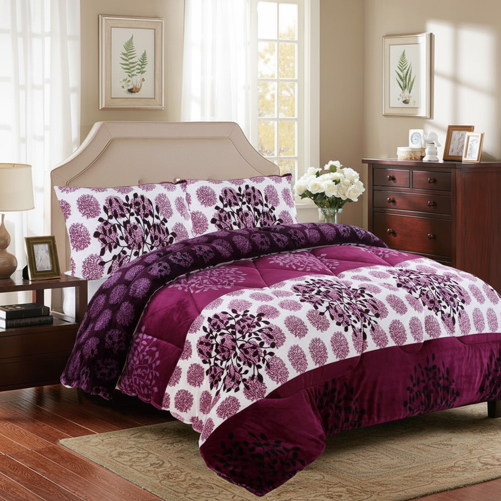 Cobertor Plush morado con diseño