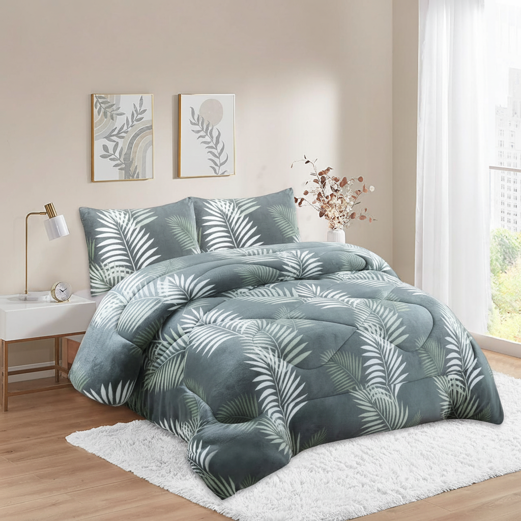 Cobertor Plush Gris tropical